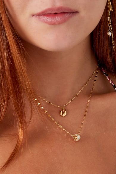 Schakelketting met schelp - Goud kleur h5 Afbeelding3